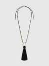 Reformation Dolores Tassel Necklace In Black