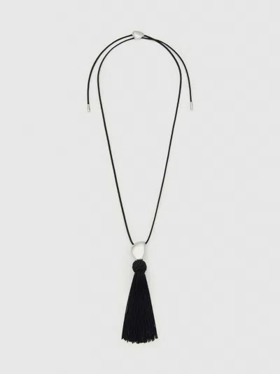 Reformation Dolores Tassel Necklace In Black