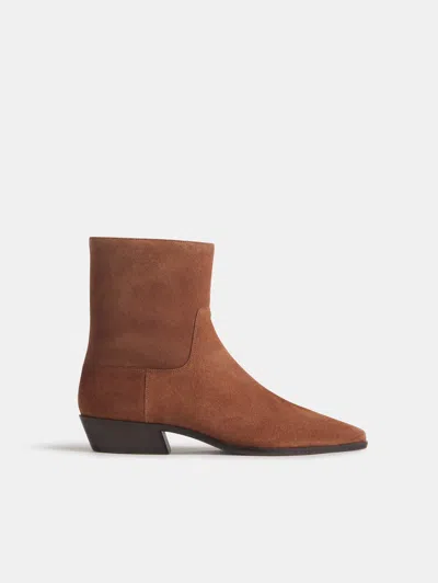 Reformation Dominique Ankle Boot Brown 5 In Multi