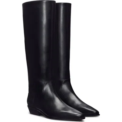 Reformation Dominique Pointed-toe Boots In Black