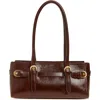 Reformation Dominique Leather Shoulder Bag In Brown