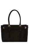 Reformation Beatrice Suede Tote In Black