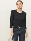 Reformation Anabella Linen Button-up Top In Black