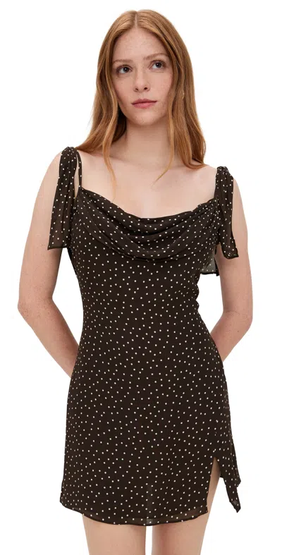 Reformation Dorsia Dress Colette Dot In Black