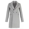 Reformation Double-breasted Coat With Pockets In Grey Wool In Grey