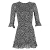 Reformation Doutzen Polka-dot Mini Dress In Black Viscose In Gold