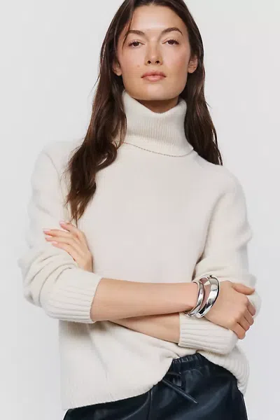 Reformation Dove Cashmere Wool Turtleneck Sweater In Ivory