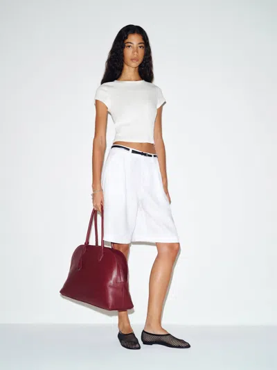 Reformation Drew Linen Short Ivory 12 In White