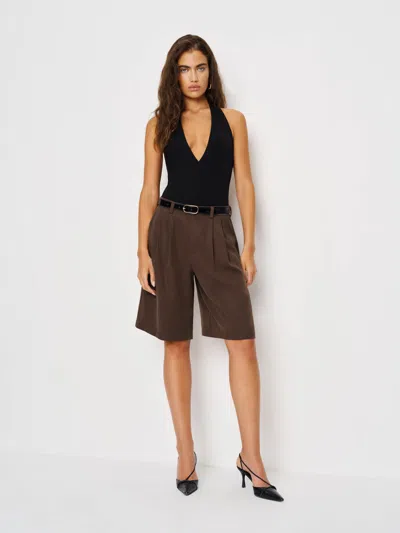 Reformation Drew Low Rise Short In Brown