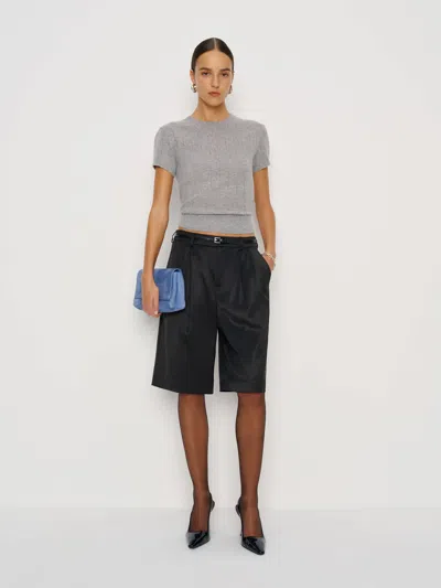 Reformation Drew Satin Short In Black
