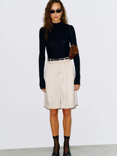 Reformation Drew Satin Short In White