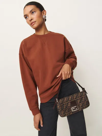 Reformation Drew Vintage Oversized Crewneck Sweatshirt In Fig Jam