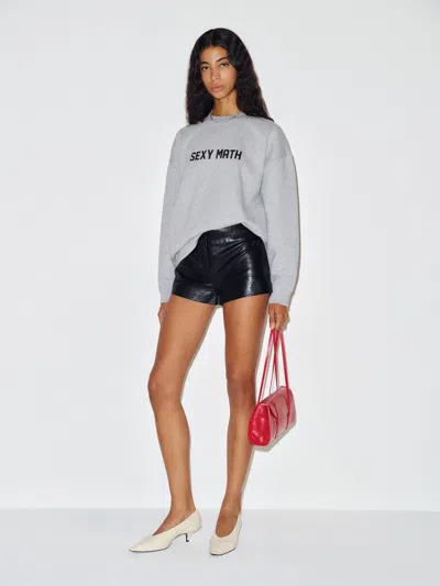 Reformation Drew Vintage Oversized Crewneck Sweatshirt Grey Large In Gray