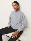 Reformation Drew Vintage Oversized Crewneck Sweatshirt In Heather Grey