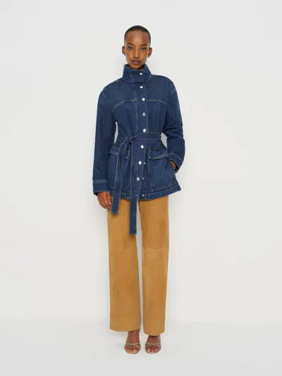 Reformation Veste En Jean À Ceinture Drina Bleu L In Blue