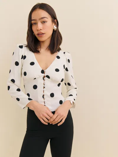 Reformation Drina Top In Pluto Dot