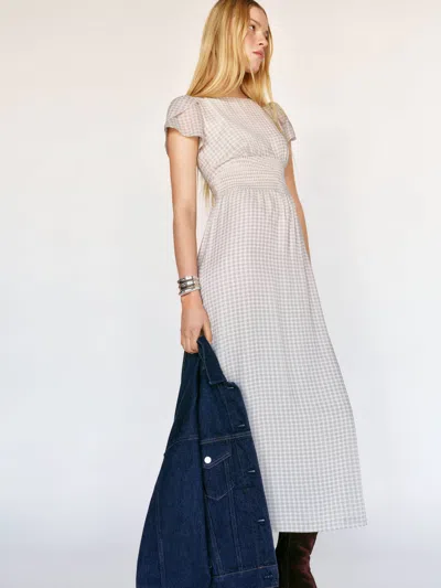 Reformation Drusilla Dress Black Plaid 8 In Neutral