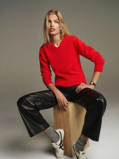 Reformation Dulce Cashmere V-neck Sweater In Paprika