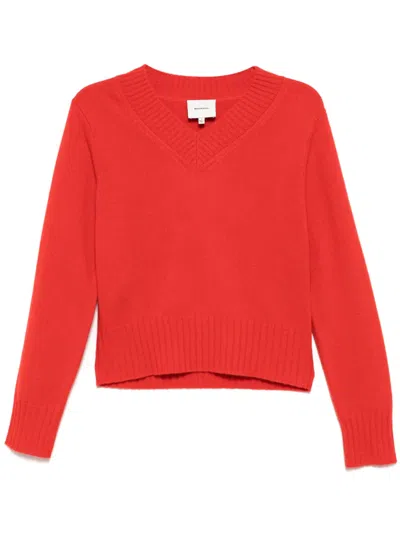 Reformation Dulce V-neck Jumper In Red