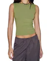 Reformation Dusk Knit Sleeveless Top In Green