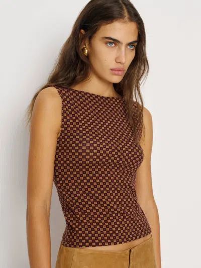 Reformation Dusk Knit Top In Brown