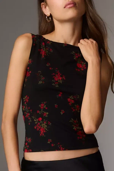 Reformation Dusk Knit Top In Black