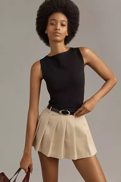 Reformation Dusk Stretch Organic Cotton Knit Top In Black
