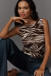 Reformation Dusk Stretch Knit Top In Brown