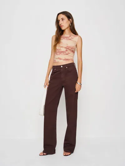 Reformation Dusk Knit Top In Brown