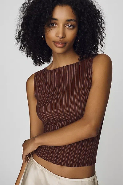 Reformation Dusk Knit Top In Brown