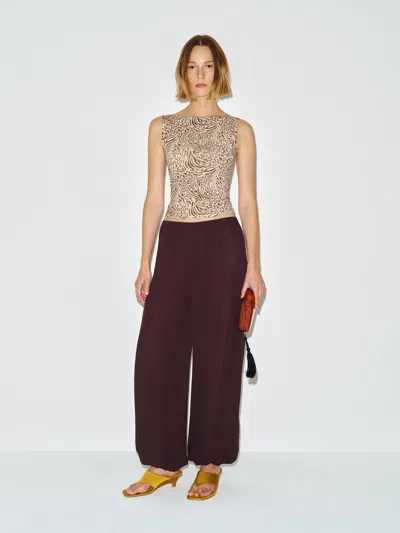 Reformation Dusk Knit Top Brown Xs
