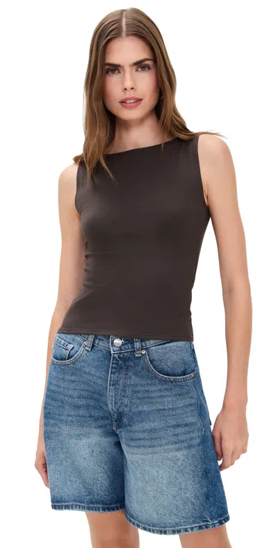 Reformation Dusk Knit Top Mole In Brown