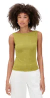 Reformation Dusk Stretch Knit Top In Green