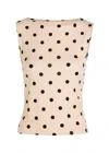 Reformation Dusk Polka Dot Jersey Tank In Brown