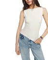 Reformation Womens Fior Di Latte Dusk Boat-neck Stretch Organic-cotton Top In White