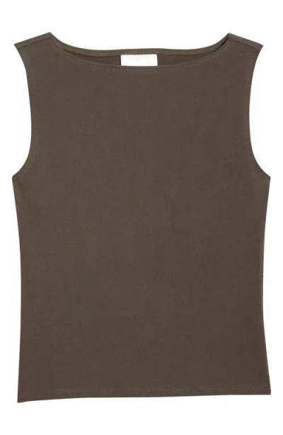 Reformation Dusk Stretch Knit Top In Brown