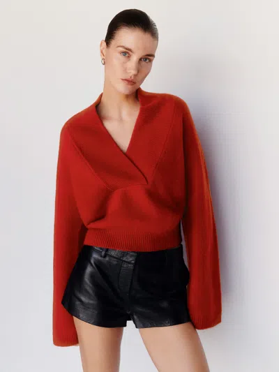 Reformation Easton Cashmere Sweater Red Large