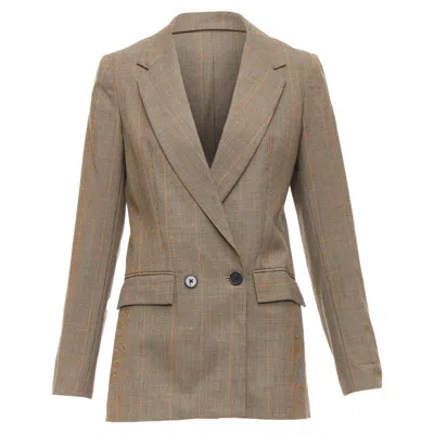 Reformation Eco Friendly Surplus Fabric Checkered Blazer In Brown