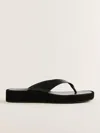 Reformation Eden Platform Thong In Black Suede Leather