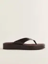 Reformation Eden Platform Thong Sandals Espresso Leather Suede In Espresso Leather Suede