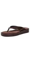 Reformation Eden Platform Thong Sandals Espresso Leather Suede In Brown