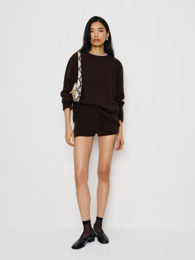 Reformation Effie Cashmere Micro Short In Brown