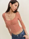 Reformation Effie Knit Top In Pamplona Dot
