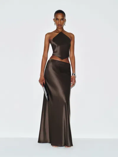 Reformation Effie Silk Two Piece Black Pearl Xs