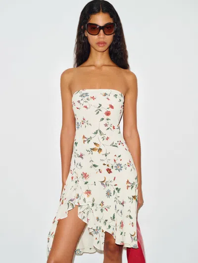 Reformation Eilen Dress Ivory Xl In White