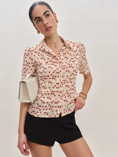 Reformation Elani Top In Cherry Pudding