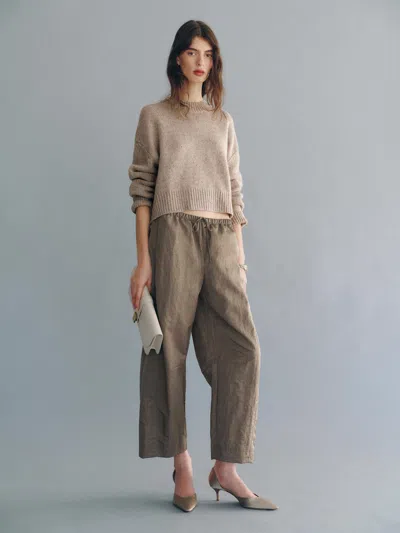 Reformation Elara Pant Brown Large In Marron