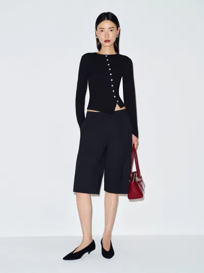 Reformation Elena Knit Top Black Large