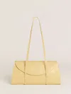 Reformation Elena Shoulder Bag In Lemon Custard Leather