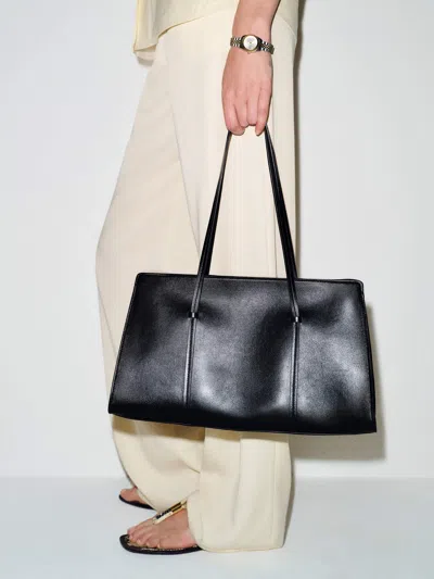 Reformation Elena Tote Bag Black Leather
